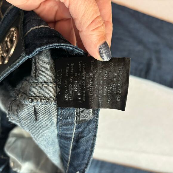 Cello Blue Embellished Bootcut Dark Wash Jeans Size 8 - Picture 5 of 7